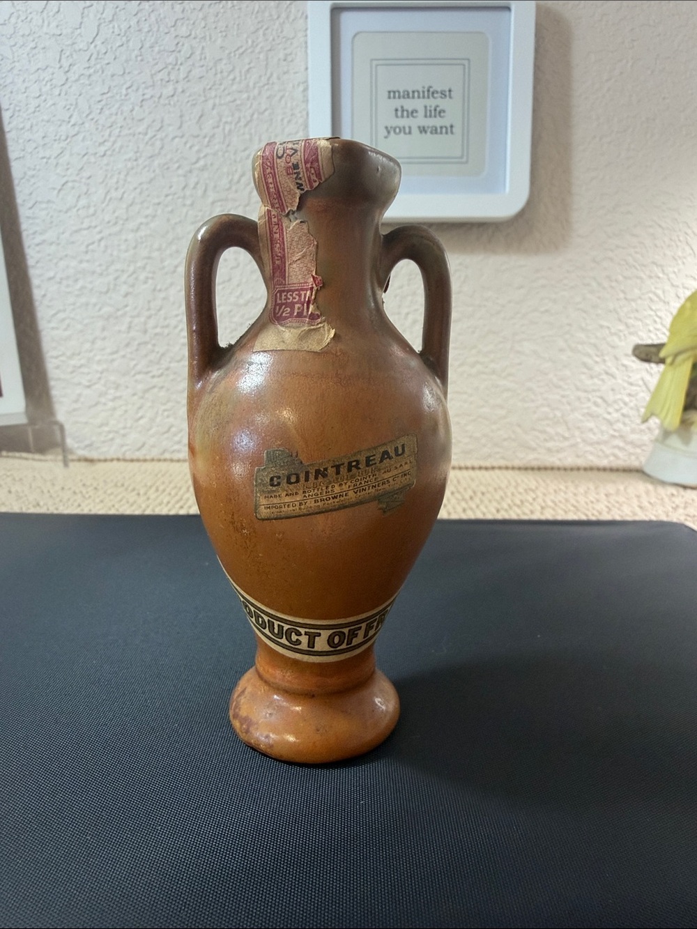 Vintage Cointreau French Stoneware Miniature Bottle | Product of France